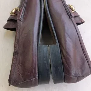Gucci | Shoes | Vintage Gucci Horsebit Loafers Burgundy Red  display picture 3